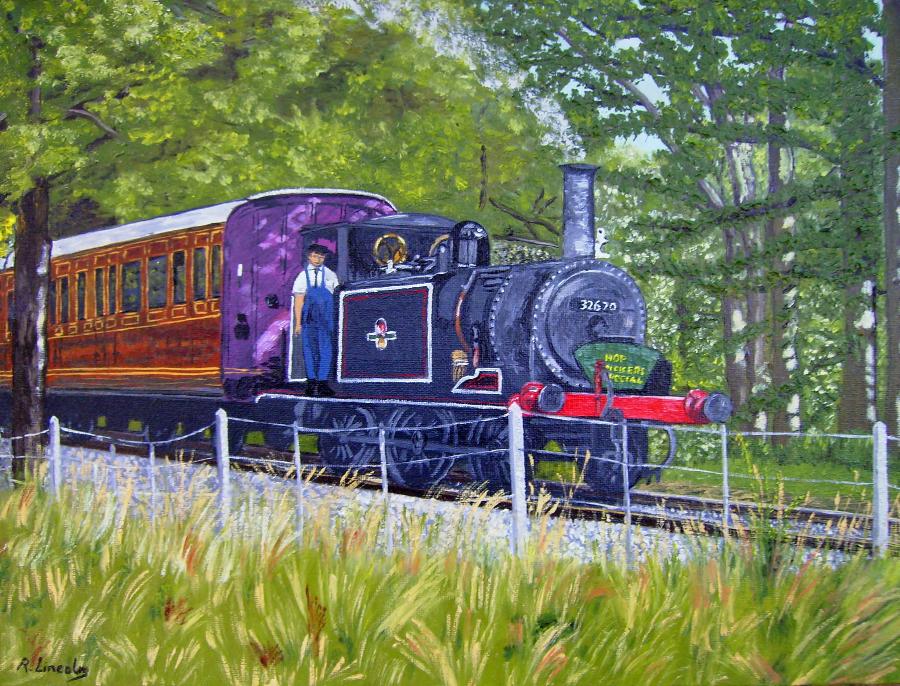 Tenterden Steam Train oil painting by Robert Lincoln