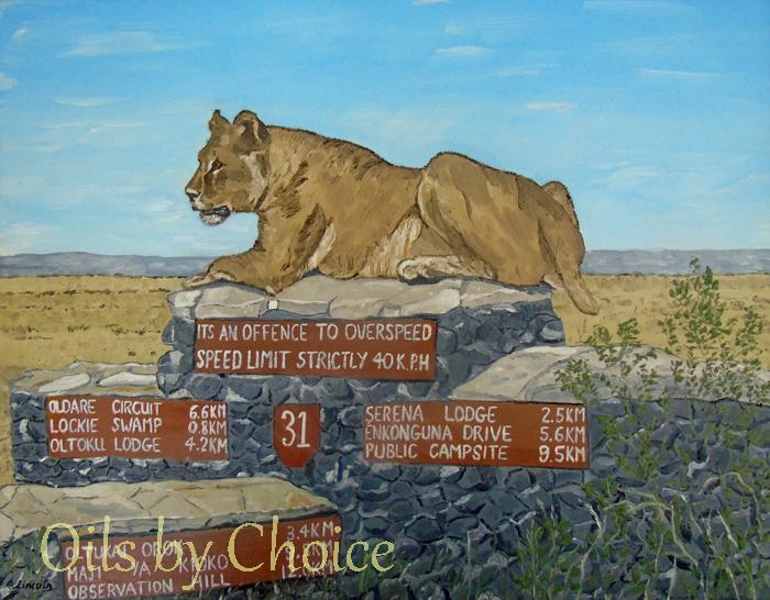 Lions on Kenyan Signpost